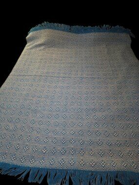 Vtg 1970's-80's Pendleton 100% Virgin Wool Woven Blanket W/Fringe 60"x70"